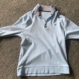 Vineyard Vines Mens Medium 1/4 Zip Light Blue